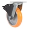 Vestil Polyurethane Swivel With Total Brake Caster 8 In. x 2 In. 1.25K Butterscotch/Silver CST-F34-8X2SI-SWTB1 - alternate 3